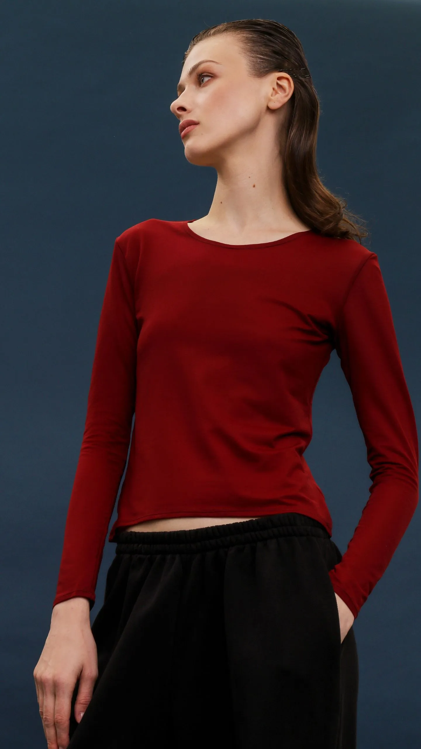 Лонгслів бордо