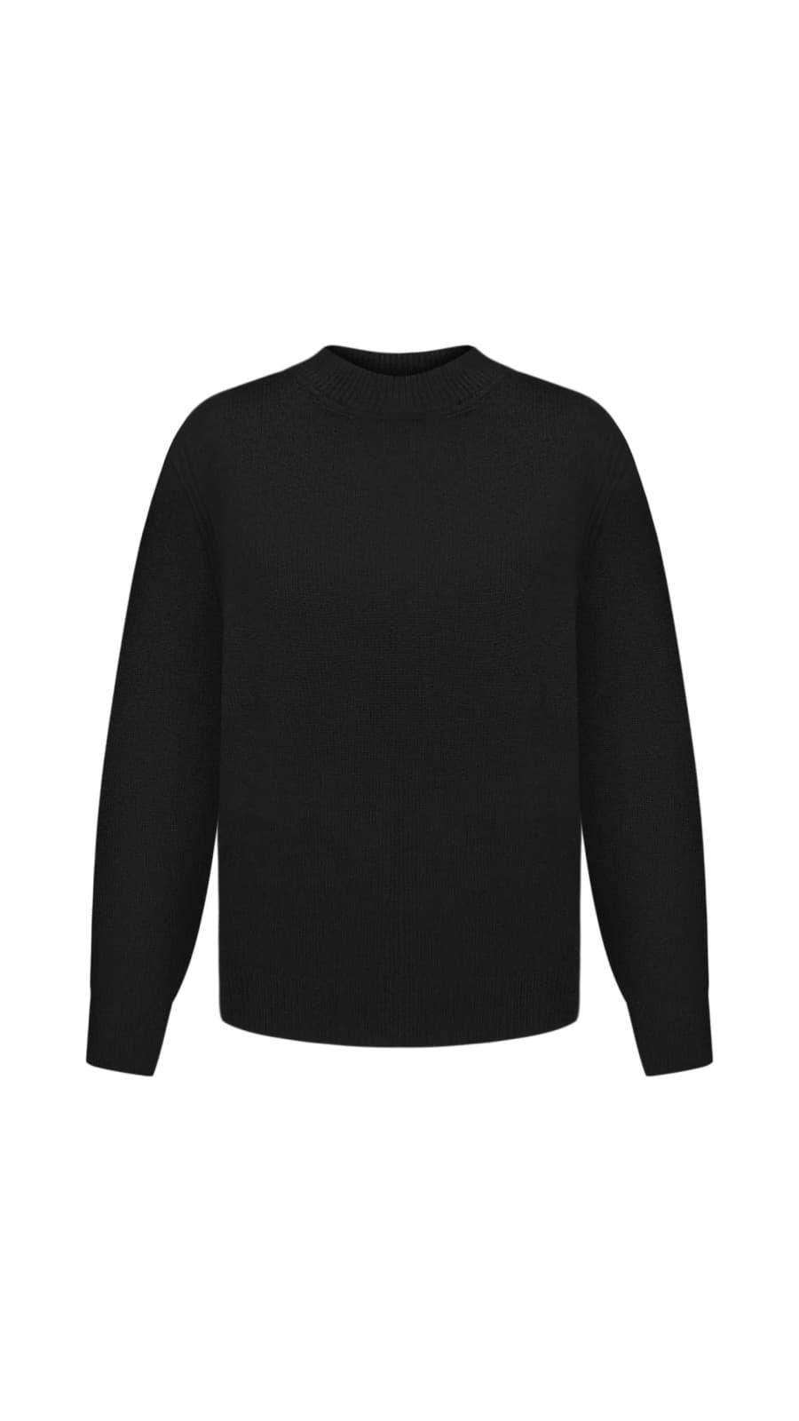 Чорний трикотажний светр — тепла базова модель з ангори та вовни (зображення 1 з 1)