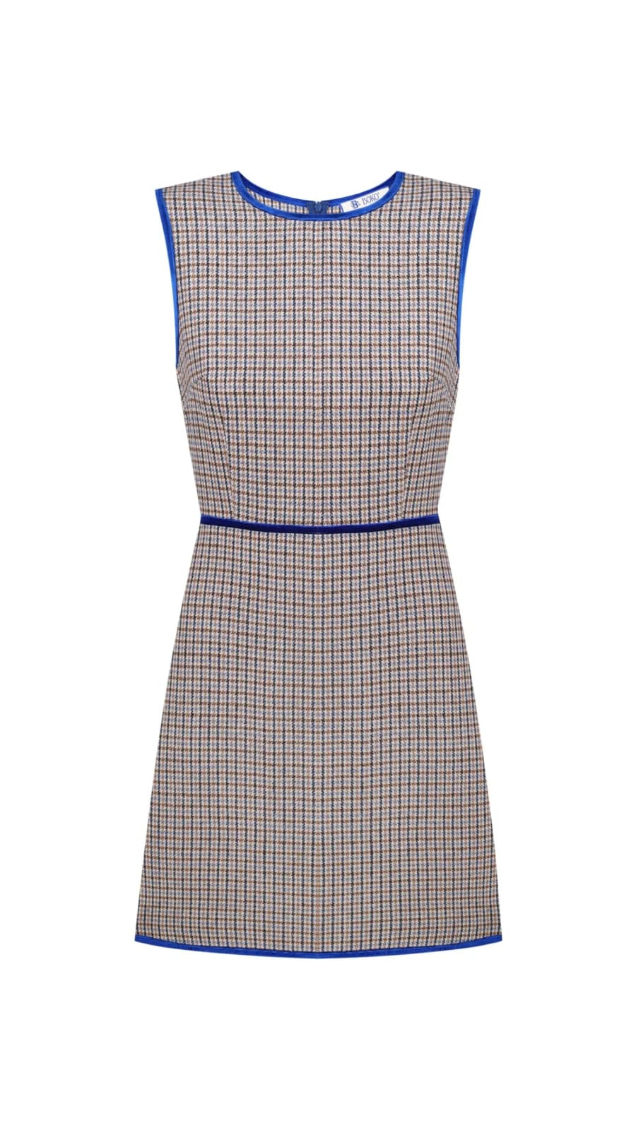 Вовняний сарафан у принт «гусяча лапка» на білому фоні (зображення 1 з 6)